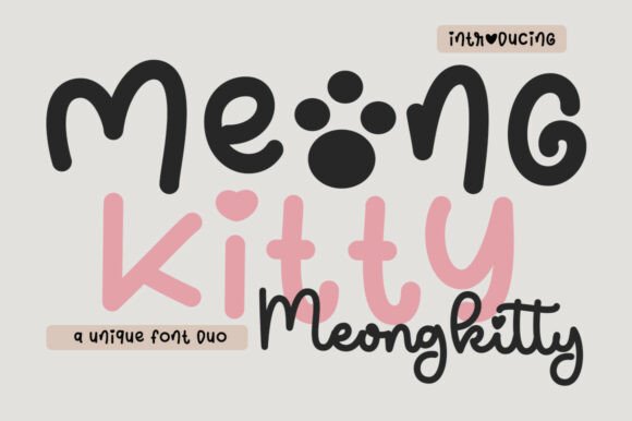 Meong Kitty Duo: Playful Script Handwritten Font for Digital Branding