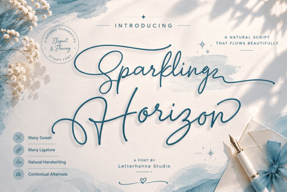 Sparkling Horizon: A Golden Hour Script Font